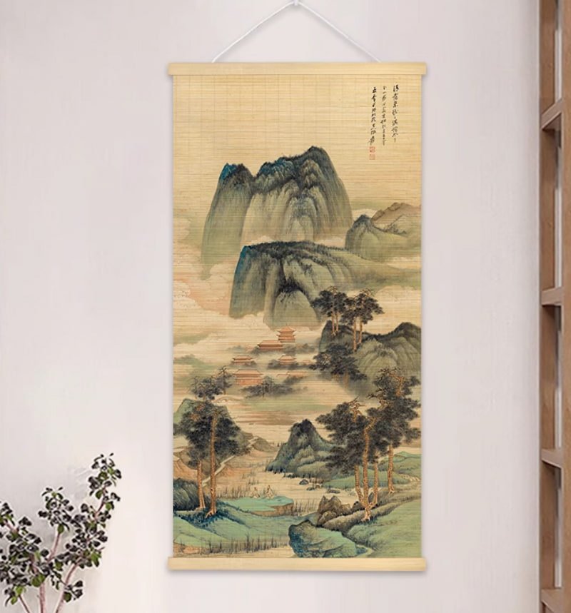 BImmortal Pavilion by Zhang Daqian，Bamboo wall art