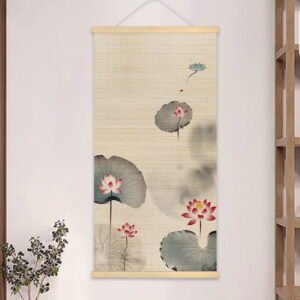 Ink and Wash Lotus bamboo hanging painting