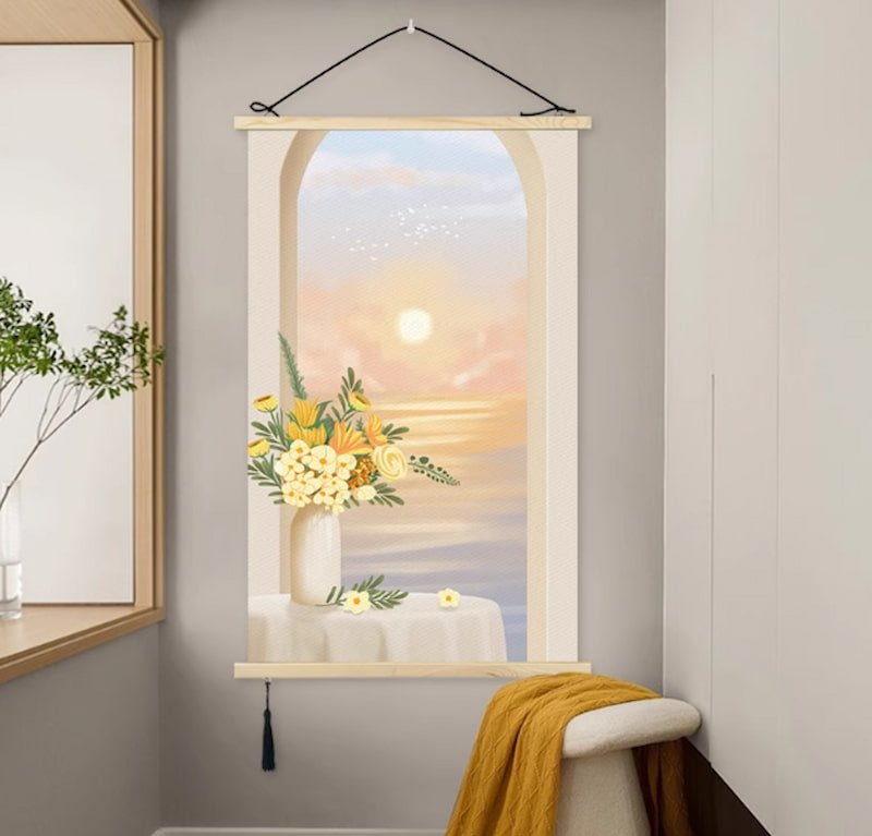 Seascape from the Window Sill canvas wall art for bedroom