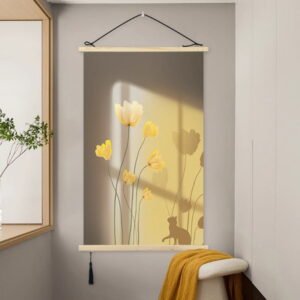 Flower Shadows and Cat Whispers Canvas Wall Art
