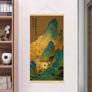 Golden Mountain and Emerald Peaks Bamboo Wall Art Prints