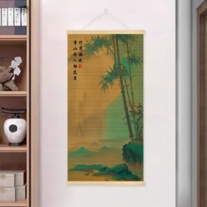 Bamboo Shadows and Mountain Streams Bamboo Scroll Painting