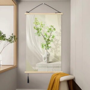 canvas wall art of green branches and leaves