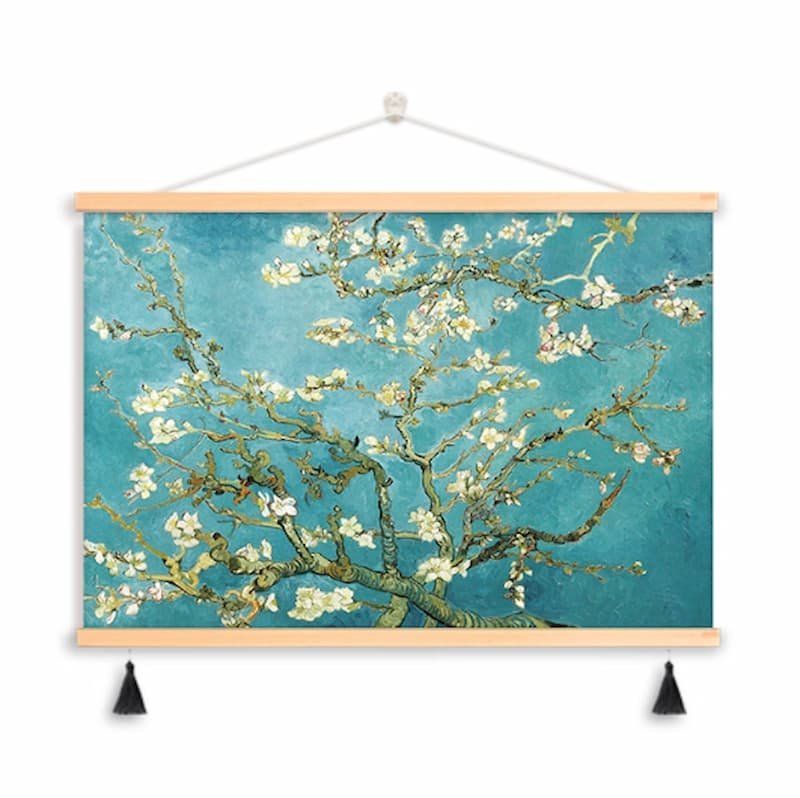 Azure Sky and Almond Branches Wall Art for Bedroom