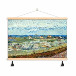 Spring Orchard Landscape Wall Art for Living Room Rustic Cottage Style