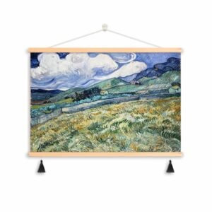 Cloud Wave Green Plain Wall Art Living Room Rustic Style